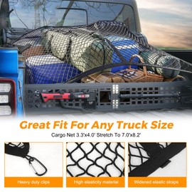 Truck Bed Divider with Cargo Net Compatible with 2020-2026 Jeep Gladiator Bed Rack Molle Panel Truck Bed Organizer Replacement for 2020-2026 Jeep Gladiator Bed Accessories