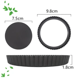 CAASFOOY Nonstick Mini Tart Pan,4 Inch Carbon Steel Non Stick Mini Tart Tins Set, 12PCS Round Tart Tins with Removable Bottom, Quiche Pan, Easy to Releasefor Egg tarts, Fruit Pies, Baking Cakes