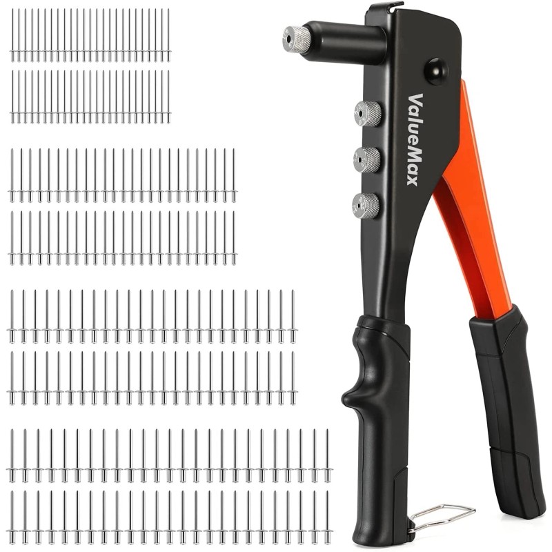 ValueMax 4-in-1 Hand Riveter/Rivet Gun Pop Rivet Tool Kit with