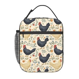 SIUKUS Insulated Lunch Box for Kids Boys Girls, Reusable Lunch Bag for School, Office, Picnic, Work, Travel, Cute Chickens Theme Lunch Box