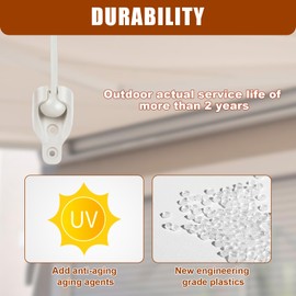 Seprochoo Sun Visor Parts Bungee kit and end Cover, Weather Resistance, for Coolaroo External Roller Shutter, Outdoor Shutter, Roller Shutter (Bungee Kit+End Cap 2 Set, Sand)