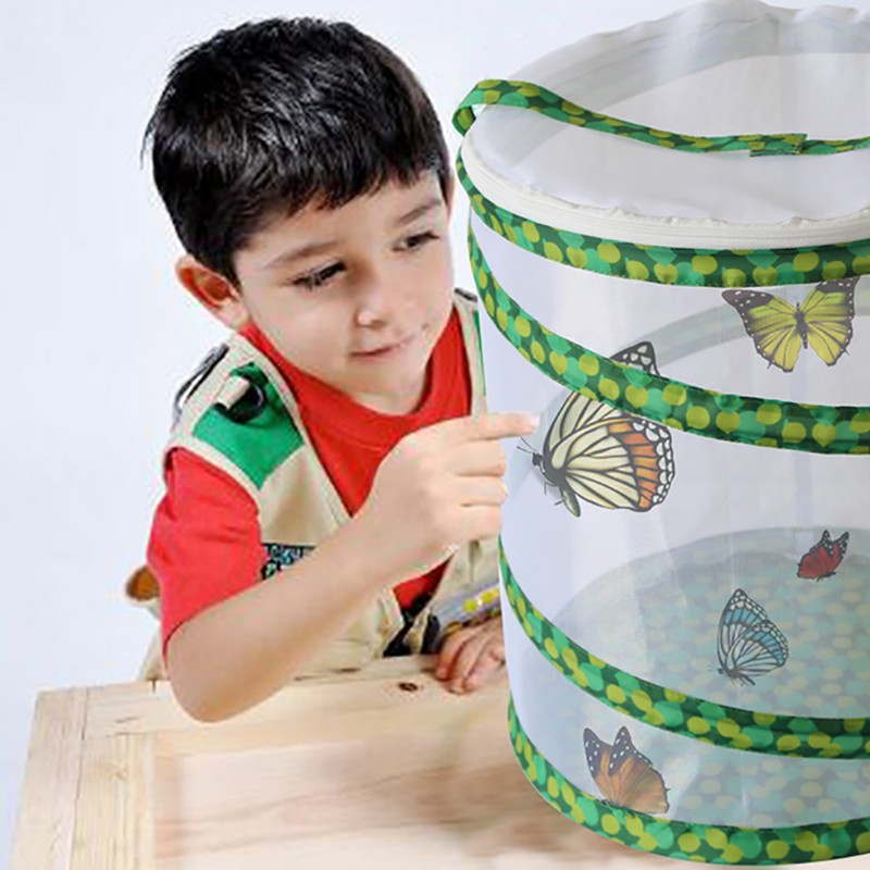 Net Insect Butterfly Habitat Cage Collapsible Insect Housing Enclosure Breeding