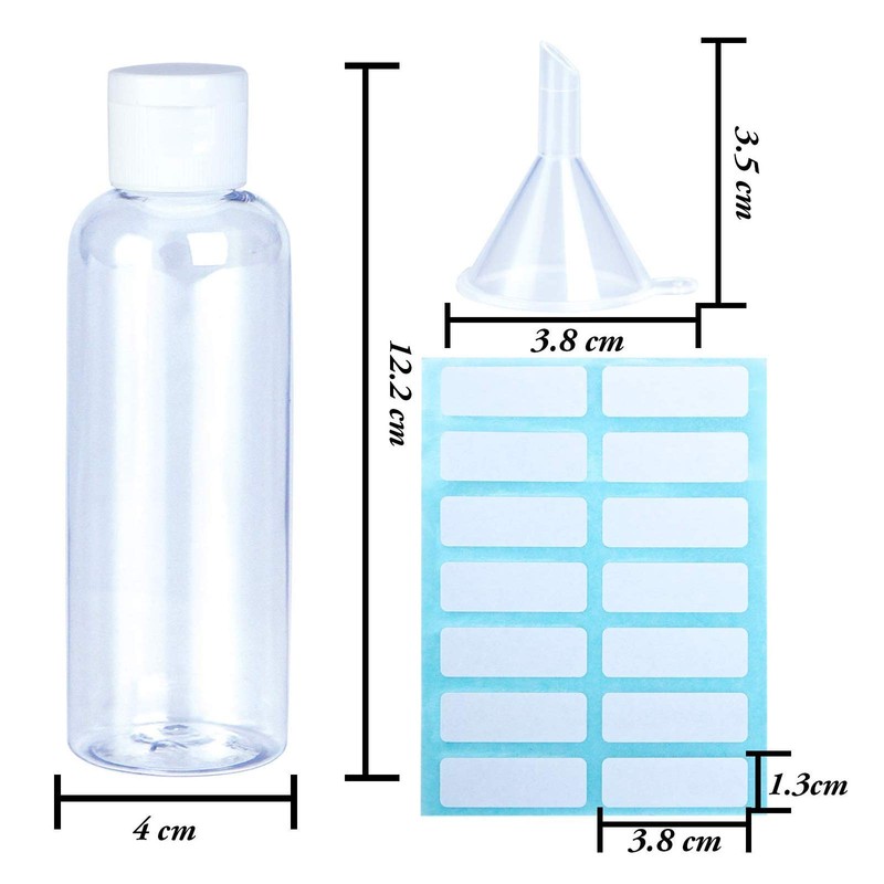 10 Pack Travel Bottle Empty Transparent Containers Bottles 100 ml