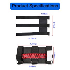 MACHSWON 2 Pack Grab Handles Roll Bar Paracord for jeep Wrangler Accessories Sahara Freedom Rubicon CJ YJ TJ JL JK LJ JLU JKU,Gladiator JT 1955-2023 Interior Accessory,Grip Handle with LED Light