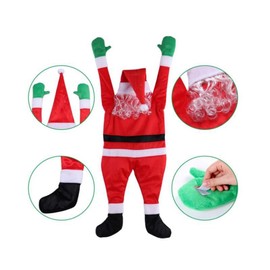 Christmas Elf Body Leg Decoration Santa Claus Elf Stole Stuffed Stuck Tree Garland Decor Legs Hanging for Xmas Holiday Christmas Tree Balcony Window Car Fireplace Ladder Ornament - L