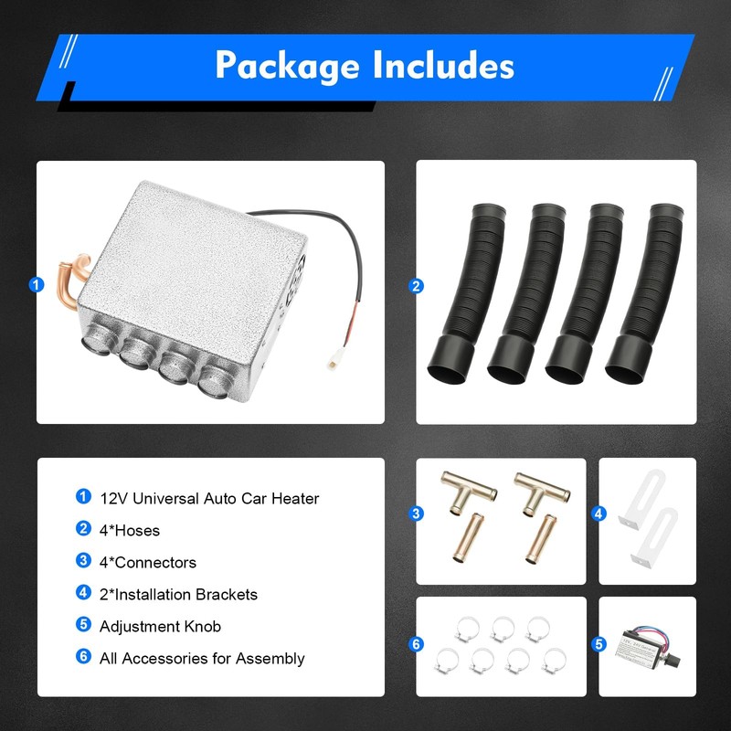 DOONARCES 12V Universal Under Dash Heater Kit for Car Truck