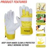 Foriox International Split Leather Work Gloves, Heavy Duty Thorn Proof