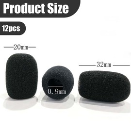 12 Foam Windscreen for Microphones & Headsets, Covers & Discs - for Teaching, Stage & Events