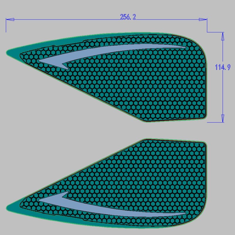 BYEMTTY 3D Traction Pad Tank Kit for Kawasaki Versis X