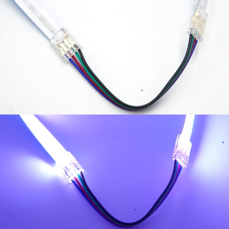 COB LED Connectors Kit, 25Pcs 5/8/10/12mm, 8Pcs Gapless, 10Pcs Connector+Cable,