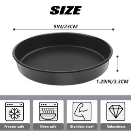 SHENGRUI Pizza pan 8" (20cm) Round Pizza Tray for Oven Non Stick Dishwasher Safe Pan for Baking Oven Applicable Perfect for Parties Gatherings Restaurants and Home