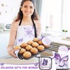 Hoolerry 6 Pcs Religious Purple Kitchen Apron Dish Towels Oven