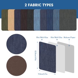 20Pcs Iron on Patches, Repair Fabric Patches for Clothes and Denim Jean, Iron on Denim Patches for Inside and Outside(4.9 * 3.7 Inch)