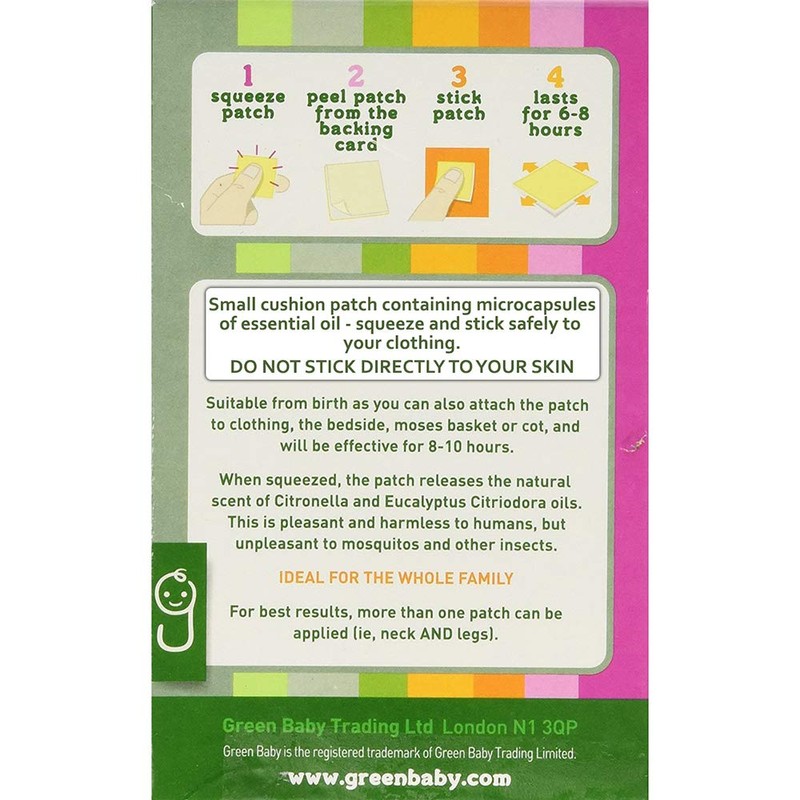 VIE Greenbaby, Squeeze & Stick Mosquito Patches (60 Patches)