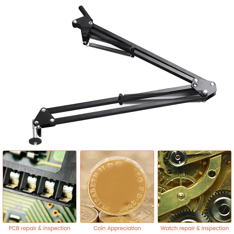 Microscope Articulated Arm Stand, 360° Rotation HDMI USB Camera Lens