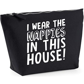 Hippowarehouse I Wear the Nappies in this House! printed make up cosmetic wash bag 18x19x9cm