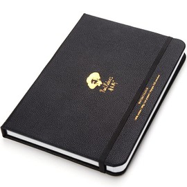 Paul Rubens Watercolor Paper Block, Premium Leather Cover Artist Quality Hot Pressed Paper for Watercolors and Wet Media Block, Acid Free & 100% Cotton, 10.63 x 7.68 inches, 140lb, 20 Sheets (Black)