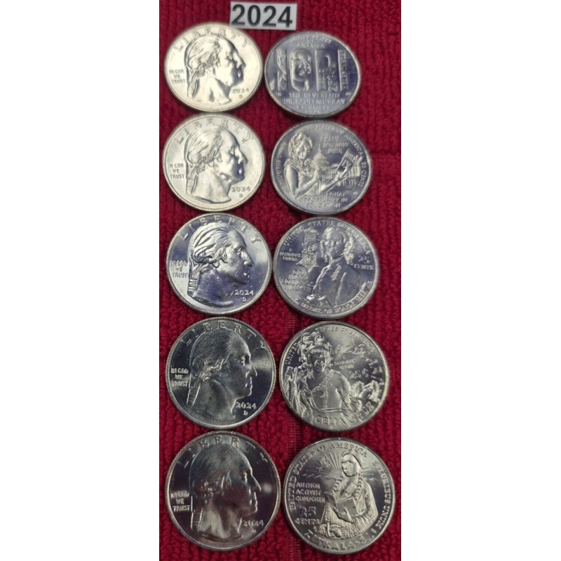 2024 D American Women Quarters Set (5 coins set) **ON