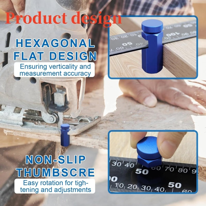 Multi Square Tall Stair Gauge Tool with Holder & Carabiner