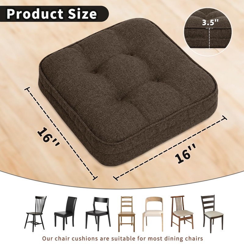 GOFORIT Chair Cushions Set of 4,Tufted Shredded Memory Foam Chair