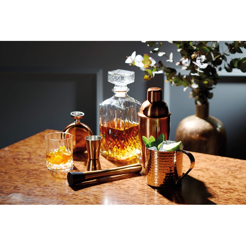 BarCraft BCMINIHIPCOP Luxury Stainless Steel Mini Hip Flask with Decanting