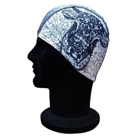 Blue Reef Stunning Asian Oriental Art Inspired Graphic Designs Spandex Elasticated Pull On Swim Cap For All Ages 3+ Years (Bull Grey)