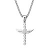 Oidea Virgin Mary Necklace for Women: Silver Tone Rhinestones Angel