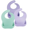 PandaEar 3 Pack Silicone Bibs for Boys Girls for Babies