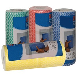 Megashop 2000 4 Wipes on a Roll with 50 Wipes 18 x 35 cm = 200 Cleaning Cloths