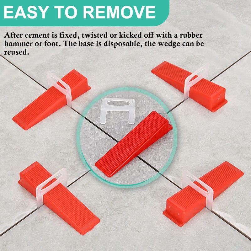 600 pcs Tile Spacer Clips，Tile Leveling System 2mm Tile leveller
