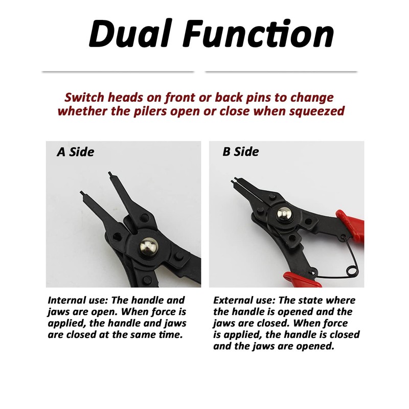 Snap Ring Pliers, Hosrnovo 4 In 1 C Clips Removal