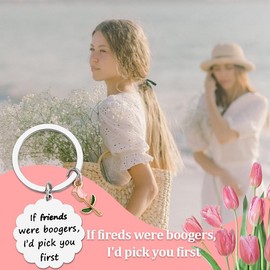 Gag Gift Keychain for Best Friend - Bestie Christmas Birthday Present for Women Friends - Flower Friendship Keychain - Wedding Gift Ideas