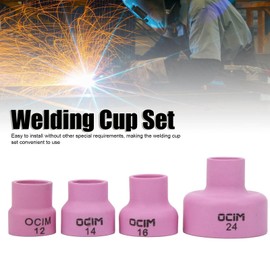 Ausla Ceramic Welding Cup, Ceramic Nozzle, Wig Gas Lens Wig Welding Accessories, Short Wig Welding Pot, Wig Gas Nozzles Ceramic for Gas Lens Wp 17 18 26 1.6
