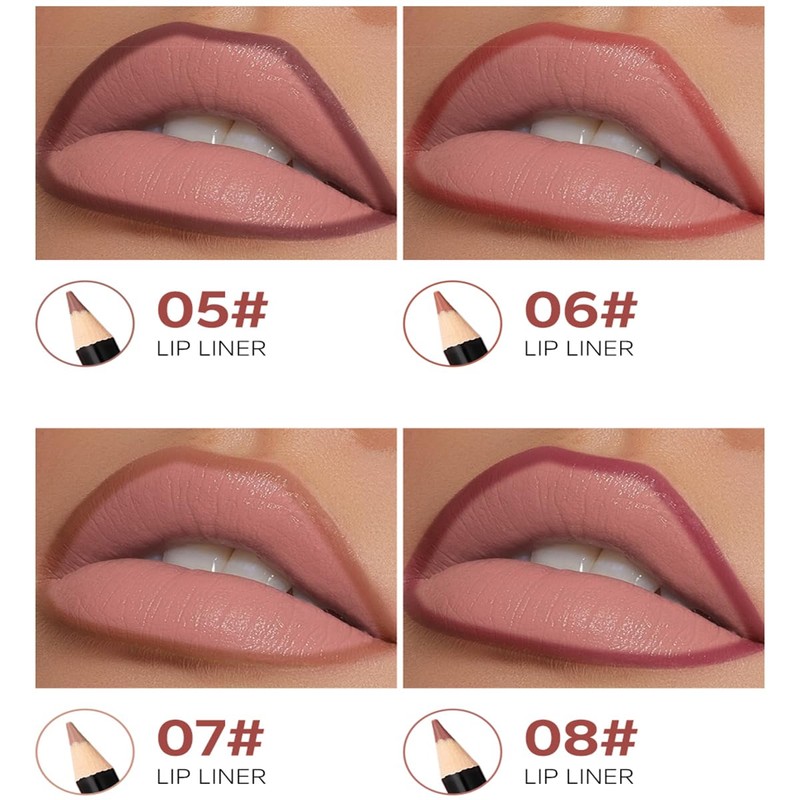 12PCS Lip Liner Pencil Set - Matte Nude Lip Contour