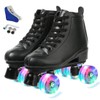 XUDREZ Classic Roller Skates High-Top Double-Row Leather Roller Skates for