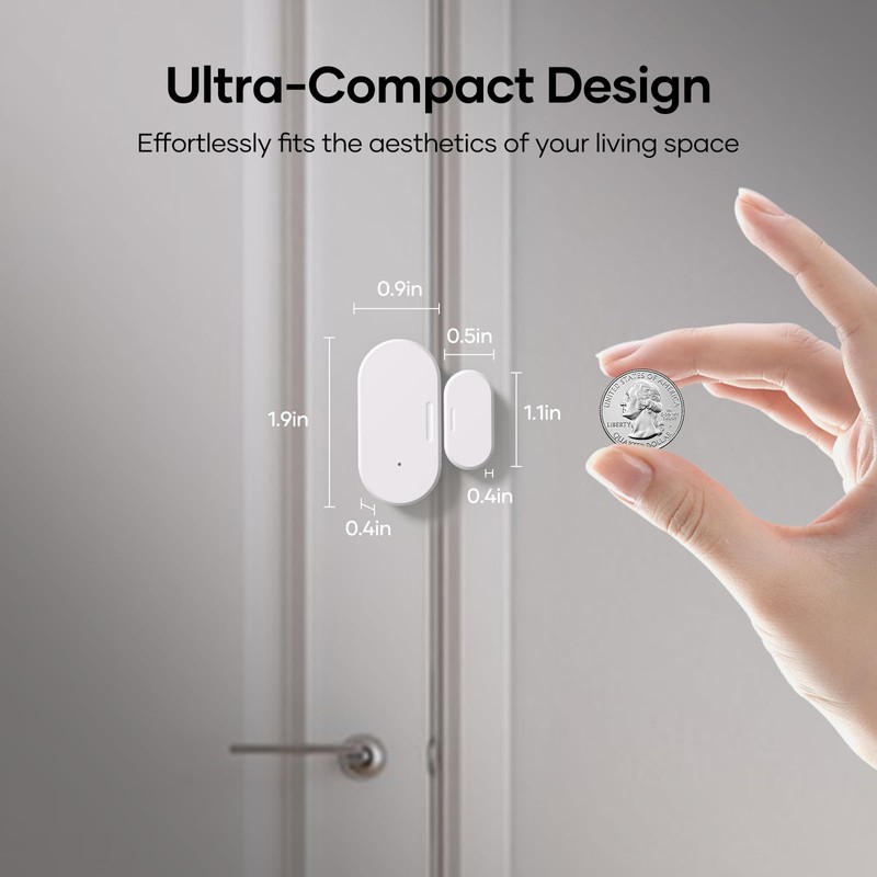 4 Pack Zigbee Door Sensor, Mini Smart Contact Sensor for