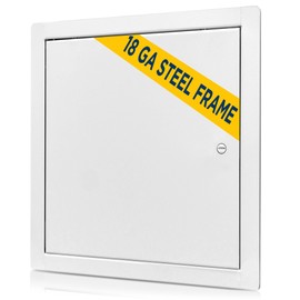 BOZZON Access Panel for Drywall 6 x 6 inch – Metal Door with Screwdriver Latch, 18 GA Steel Frame, Wall Hole Cover, Plumbing Access Door, White