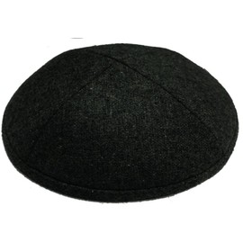 A1 Skullcap Wool Fabric Kippot Single or Bulk Kippah Optional Custom Imprinting Inside for Your Speacial Event … Black