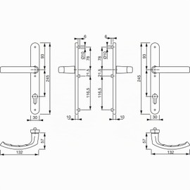 HOPPE LIÈGE Handle Set on Narrow Plate, Door Thickness 72-82, White