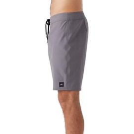 O'NEILL Men's 19 Inch Solid Boardshorts - Water Resistant Swim Trunks for Men with Quick Dry Stretch Fabric and Pockets,Grey,36