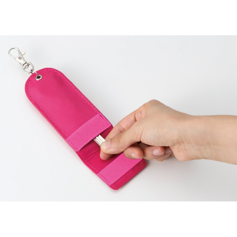 Asuka KCV01P Key Case with Reel Pink Reflector