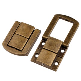 dophee Toggle Catch Lock 1.18"x 0.94" Antique Bronze Retro Style Iron Hasp Wood Chest Lock Latch Clasp with Screws for Jewellery Box Suitcase Chest Decoration (5-Pack)