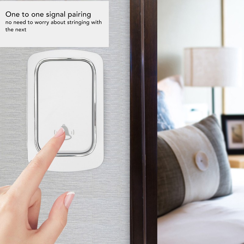 Self Powered Doorbell Set 2 Transmitter Long Range 38 Ringtones