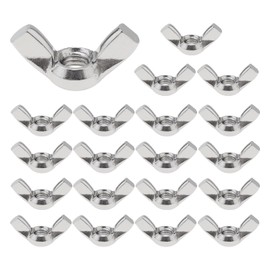Smgda 20pcs M6 (6mm) Wing Nuts, 304 Stainless Steel Hand Twist Tighten Ear Butterfly Nuts, Heavy Duty Butterfly Wing Nut Screws for Threaded Bolts DIY Tools, Silver (M6)