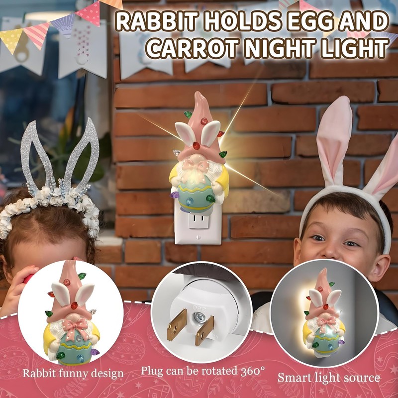 CFGPMM Easter Campfire Flickering Nightlight, Easter Night Light Plug Into