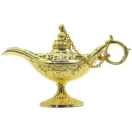 AVESON Classic Vintage Collectable Rare Legend Hollow Magic Genie Light Costume Lamp Home Table Decoration & Gift, Small, Gold