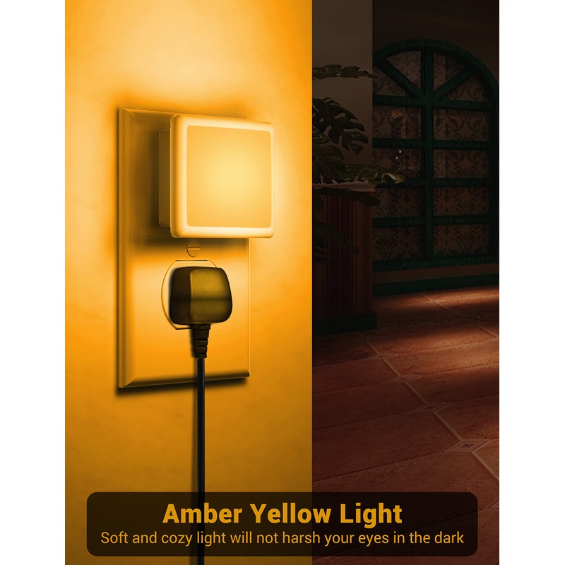 JandCase Amber Night Light[2 Pack], Night Lights Plug into Wall,