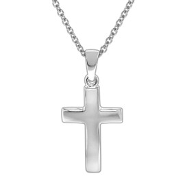 trendor Children's Necklace with Cross 925 Silver Children's Necklace Silver Necklace for Girls and Boys Silver Chain with Cross Cross Necklace Silver 35868, Sterling Silver, No Gemstone