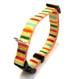 ONS ストライプカラー #10 マルチイエロー (猫・超小型犬用首輪)