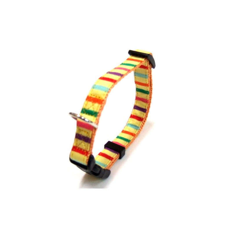 ONS ストライプカラー #10 マルチイエロー (猫・超小型犬用首輪)